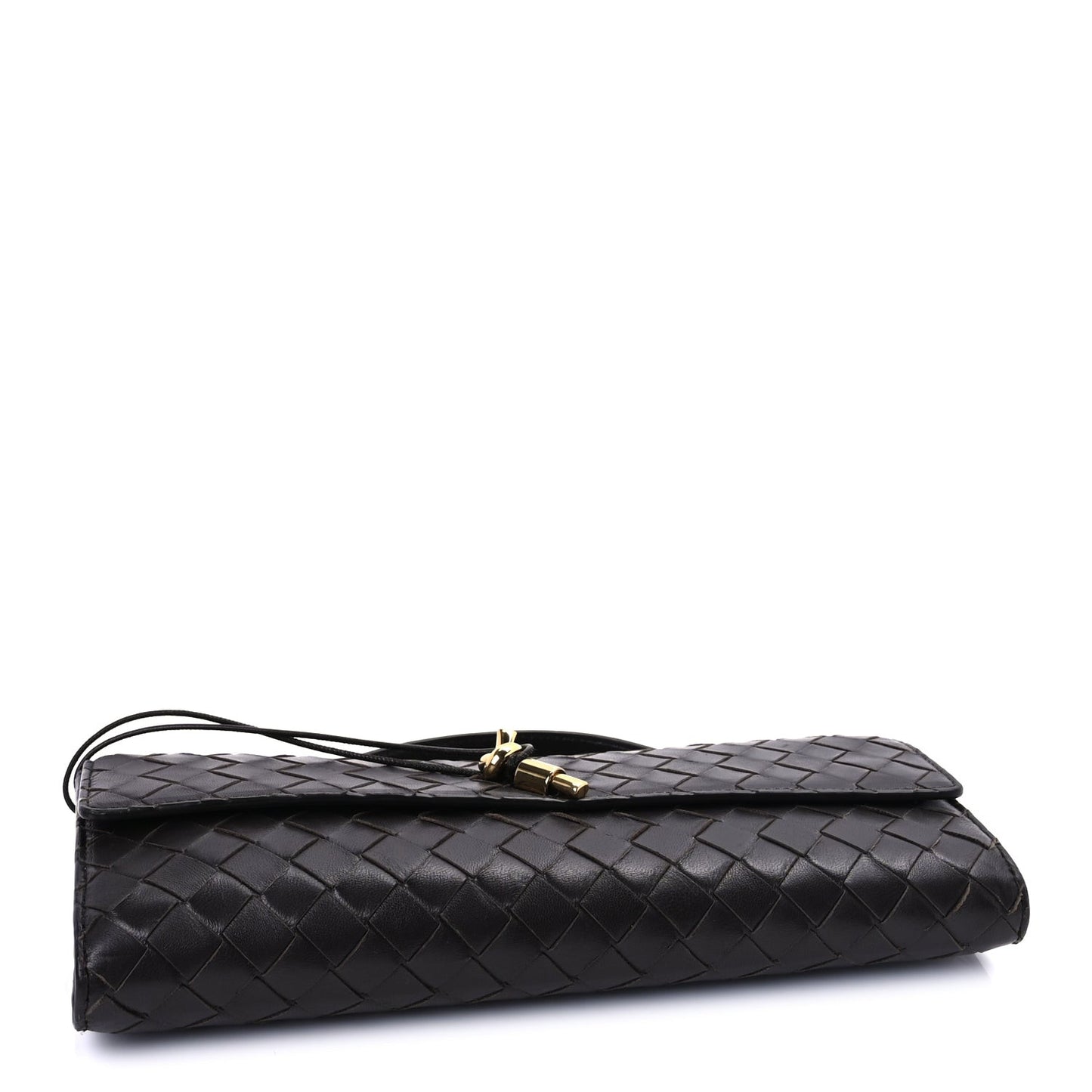 Nappa Intrecciato Long Andiamo Top Handle Clutch Dark Barolo