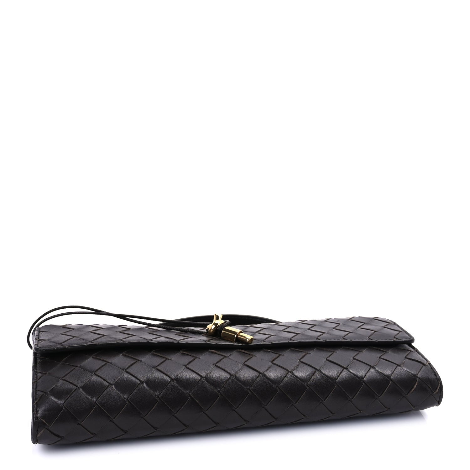 Bottega Veneta Nappa Intrecciato Long Andiamo Top Handle Clutch Dark Barolo 3 of 8
