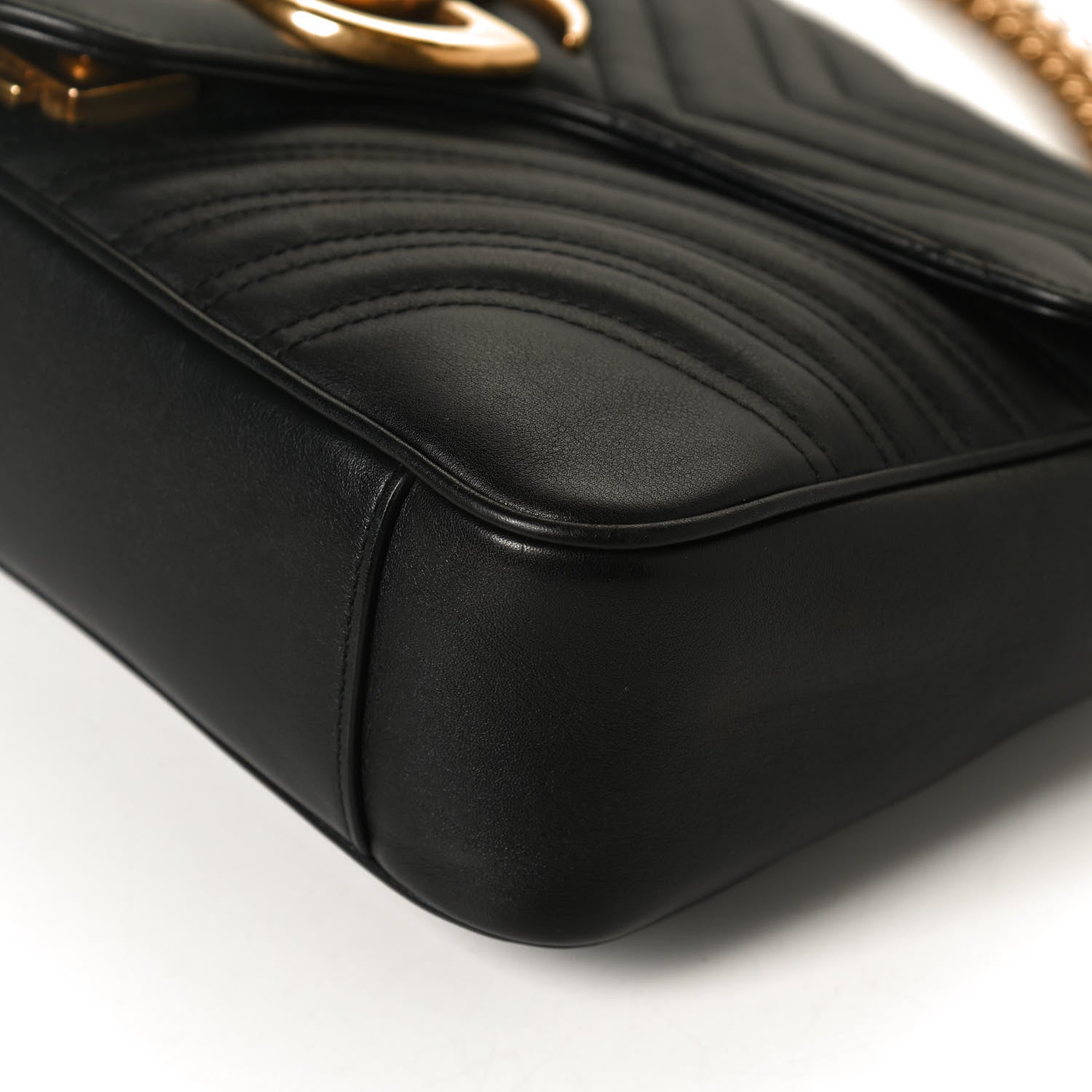 Gucci Calfskin Matelasse Medium GG Marmont Shoulder Bag Black 12 of 12