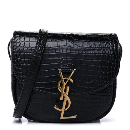 Saint Laurent Crocodile Embossed Calfskin Small Kaia Satchel Black 1 of 8