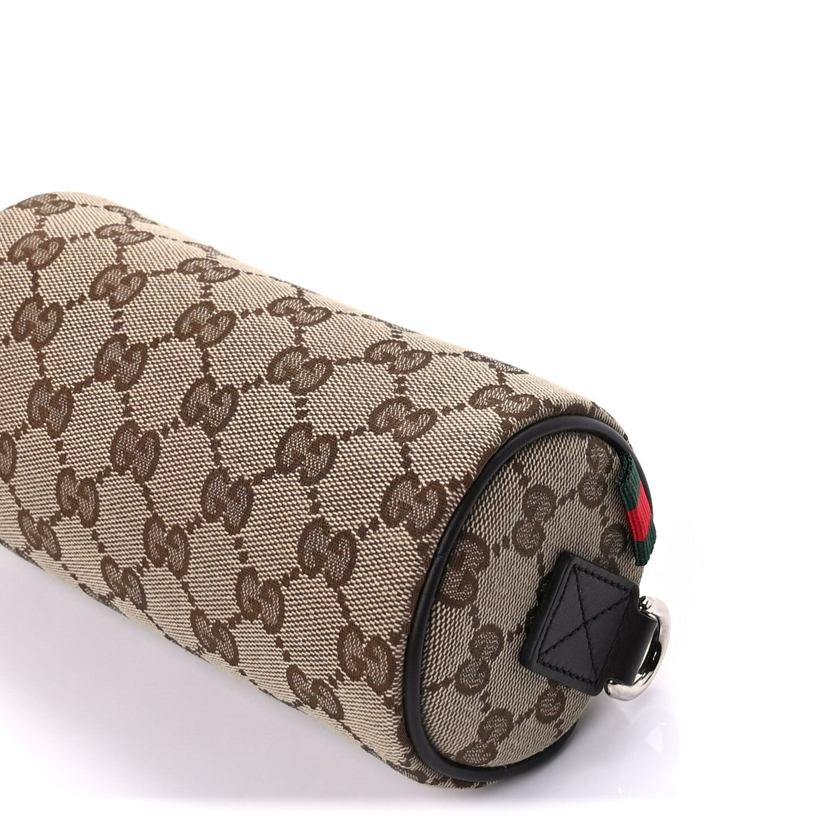 Gucci Monogram Textured Dollar Calfskin Barrel Shoulder Bag Beige Ebony 8 of 8