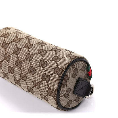 Gucci Monogram Textured Dollar Calfskin Barrel Shoulder Bag Beige Ebony 8 of 8