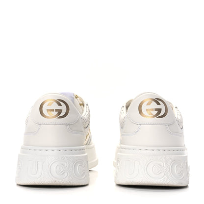 Gucci Dali Soft Calfskin GG Tennis Embossed Perforated Womens Platform 55mm Sneakers White Gold 6 of 10