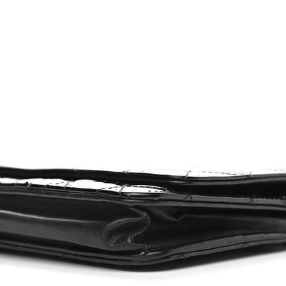 Chanel Patent Quilted Wallet On Chain WOC Black 10 of 13