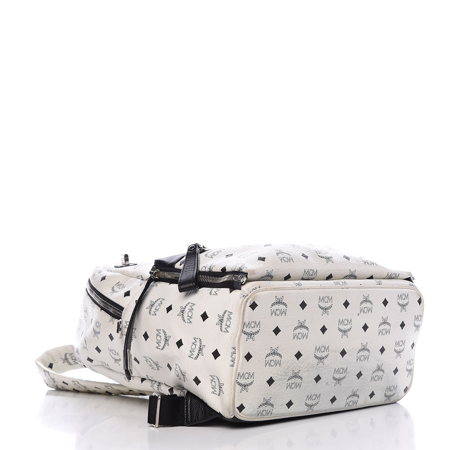 MCM Visetos Studded Medium Dual Stark Backpack White 5 of 32