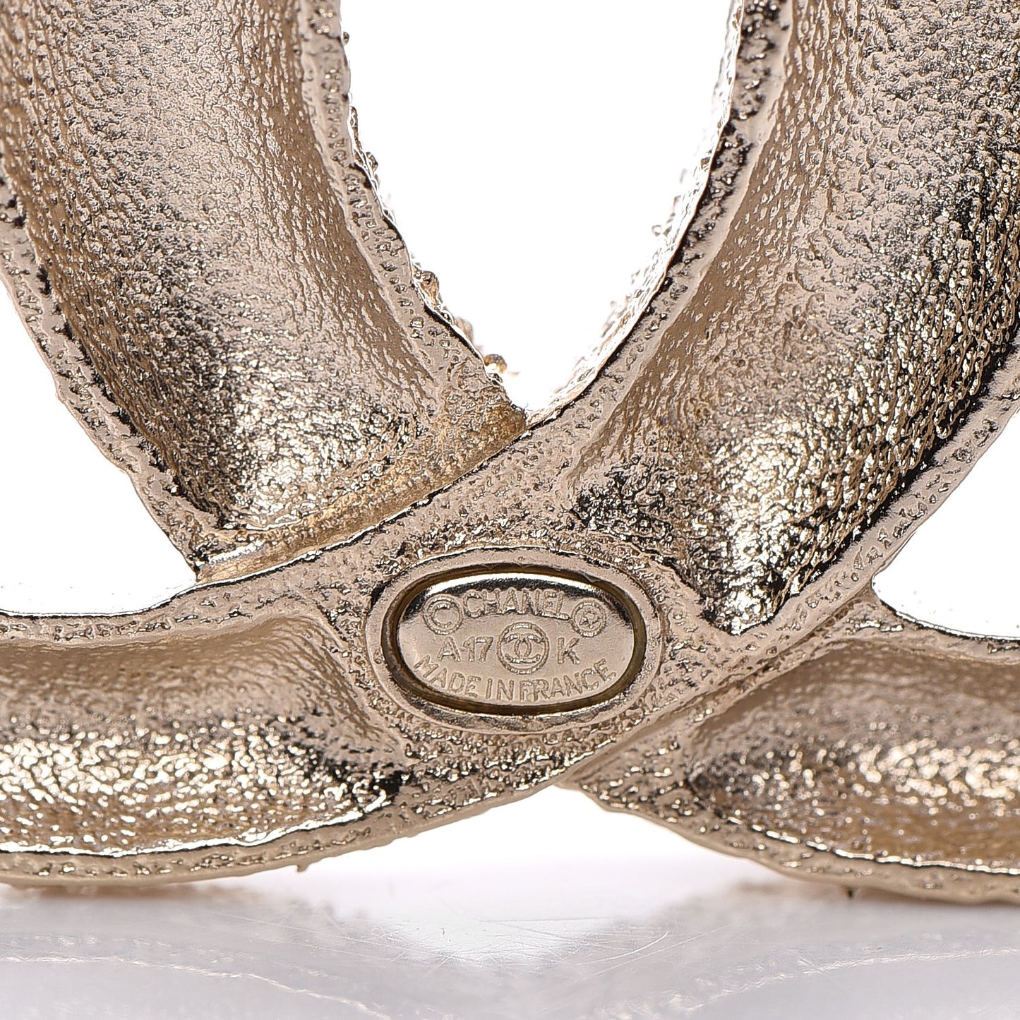 Strass Crystal CC Brooch Light Gold