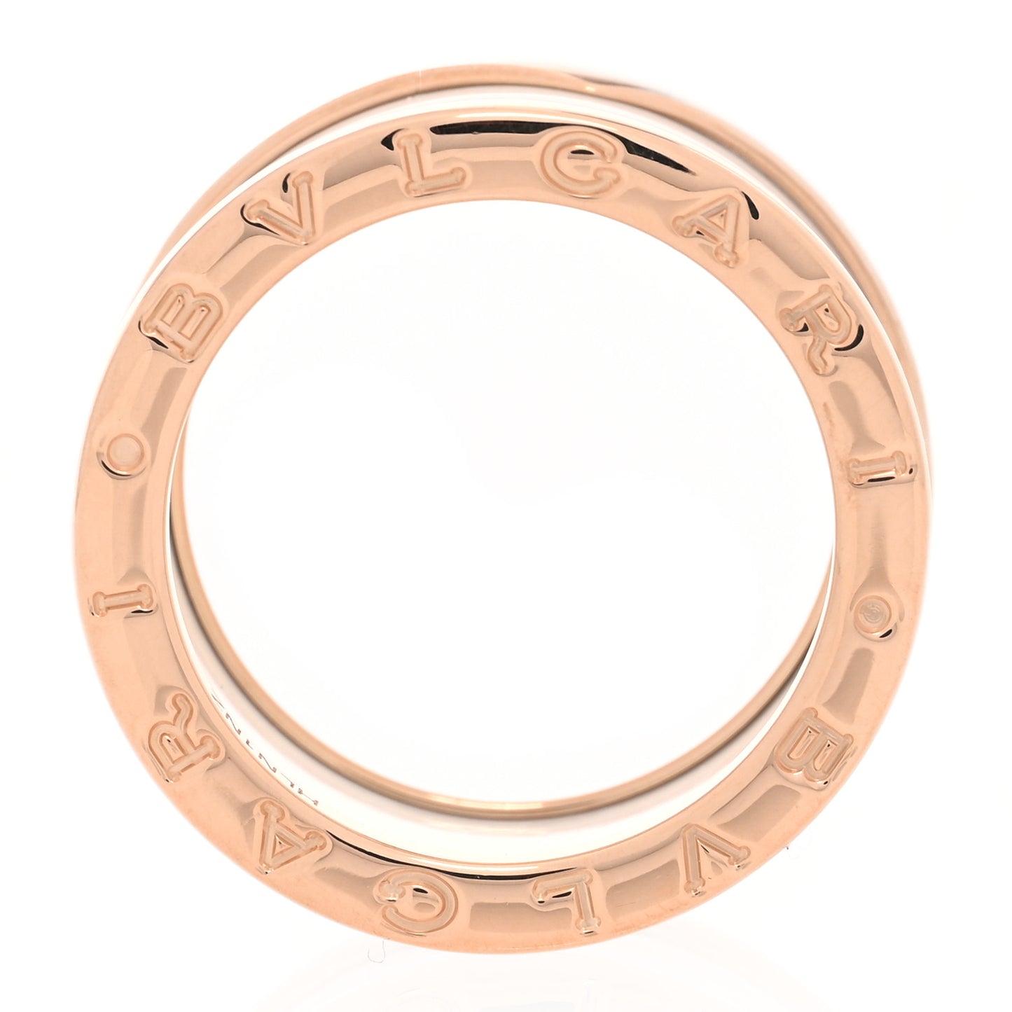 18K Rose Gold White Ceramic B.Zero1 Four-Band Ring 54 6.75
