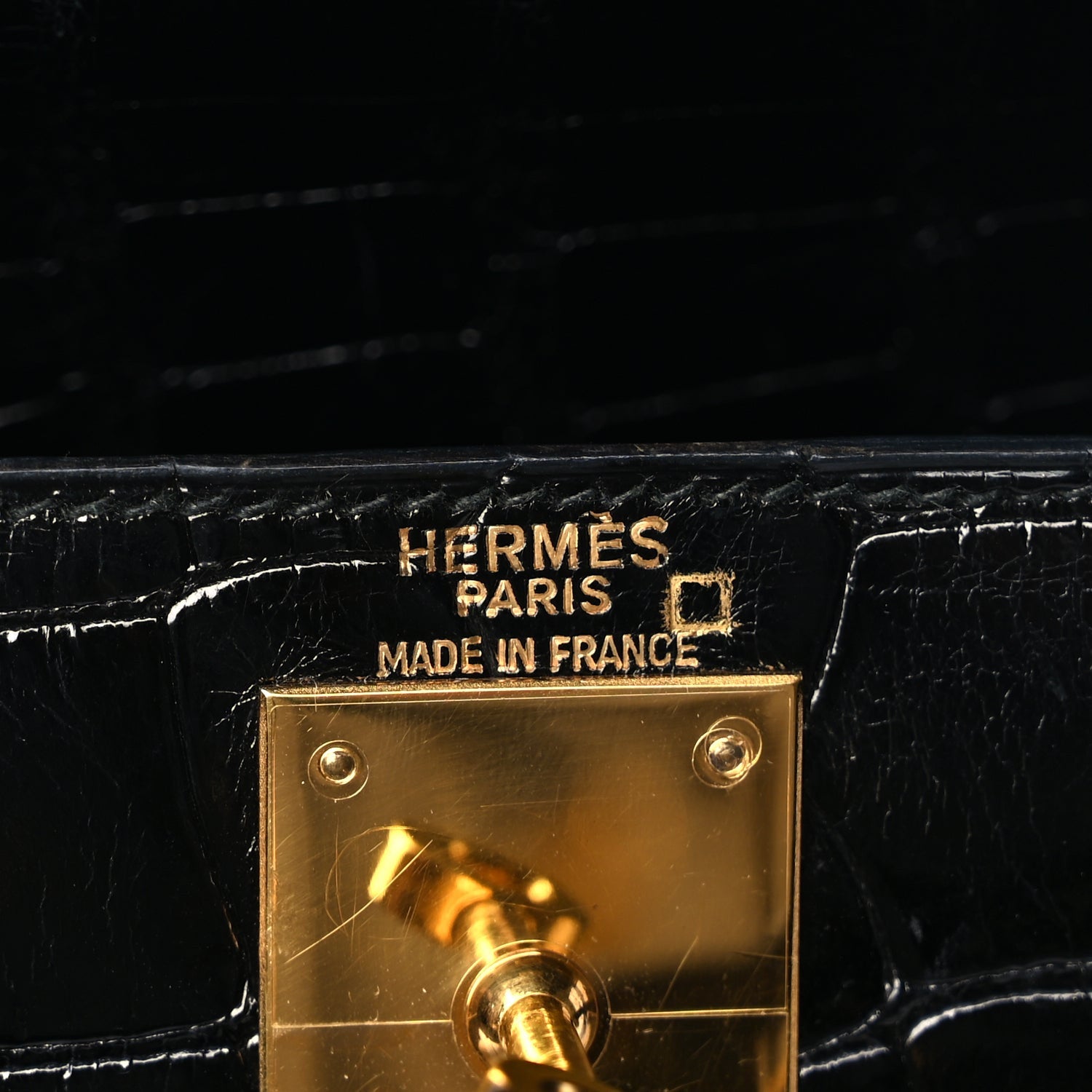 Hermes Shiny Alligator Kelly Sellier 28 Black 5 of 10