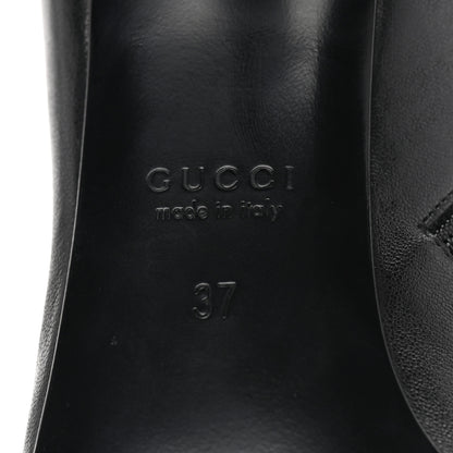 Gucci Shiny Calfskin Horsebit Signora Bootie 37 Black 7 of 7