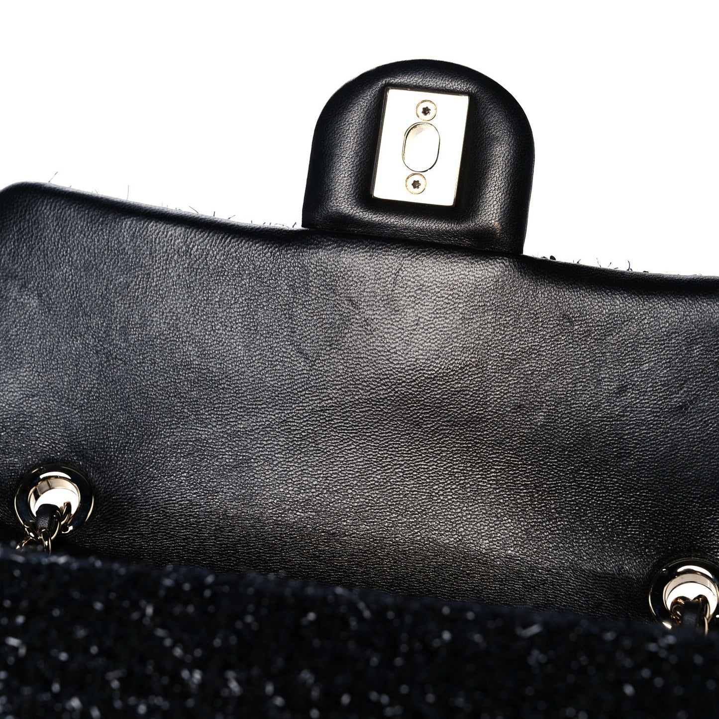 Tweed Pearl Small Cosmos Flap Black