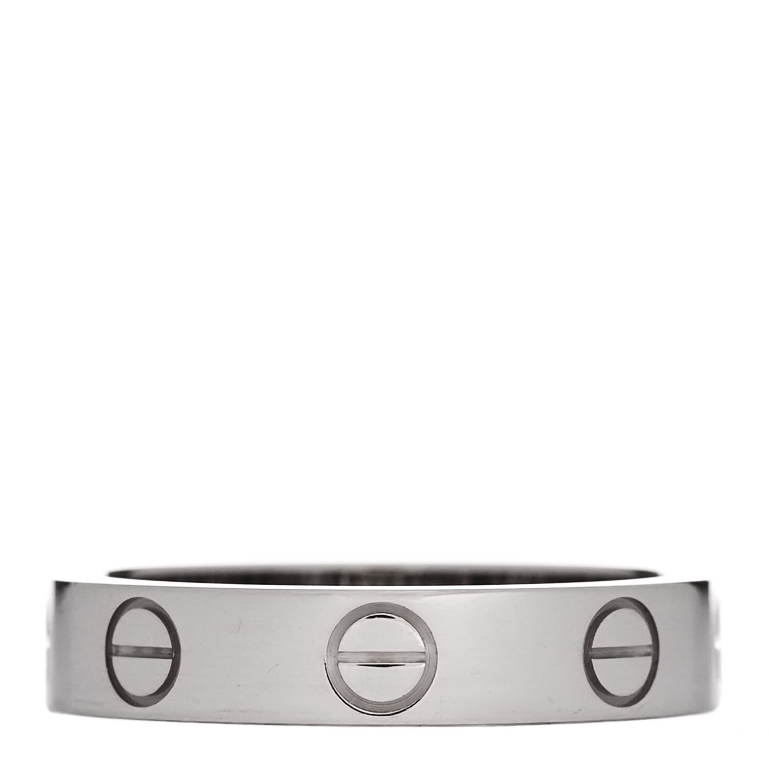 Cartier 18K White Gold 3.6mm LOVE Ring 48 4.5 1 of 7