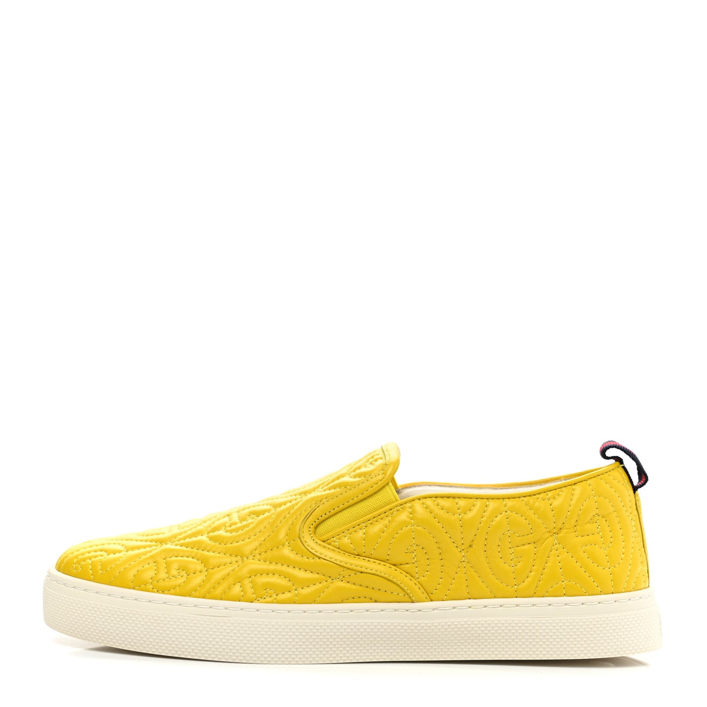 Nappa Web G Rhombus Quilted Mens Slip On Sneakers 8.5 Straw Yellow Mimosa