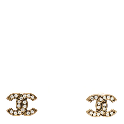 Chanel Crystal CC Earrings Gold 1 of 4