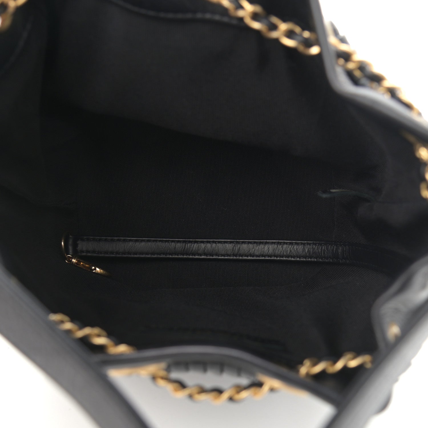 Chanel Iridescent Crumpled Calfskin Coco Pleats Small Drawstring Bag Black 5 of 10