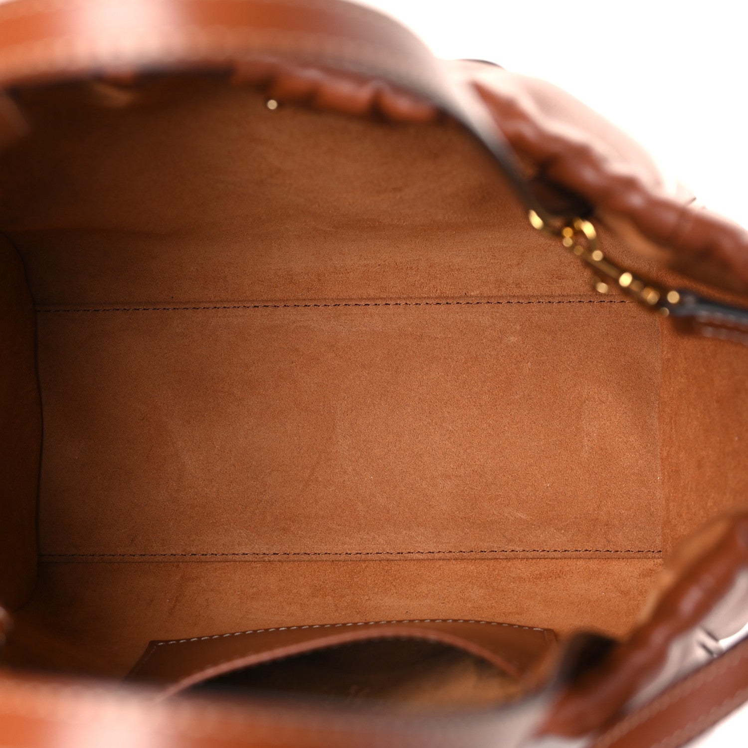 Celine Smooth Calfskin Cuir Small Triomphe Cabas Drawstring Tan 5 of 10