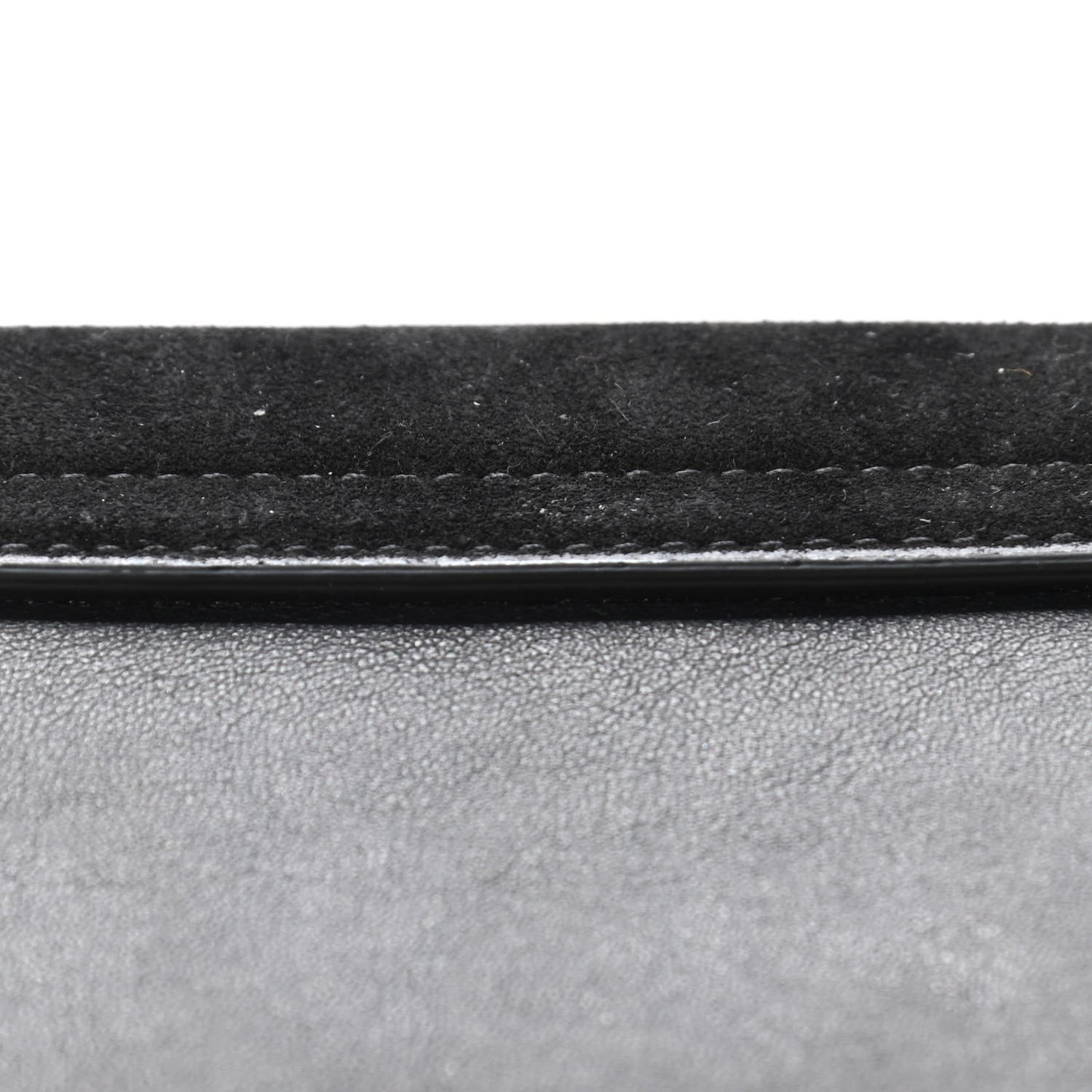 Suede Calfskin Faye Wallet Black