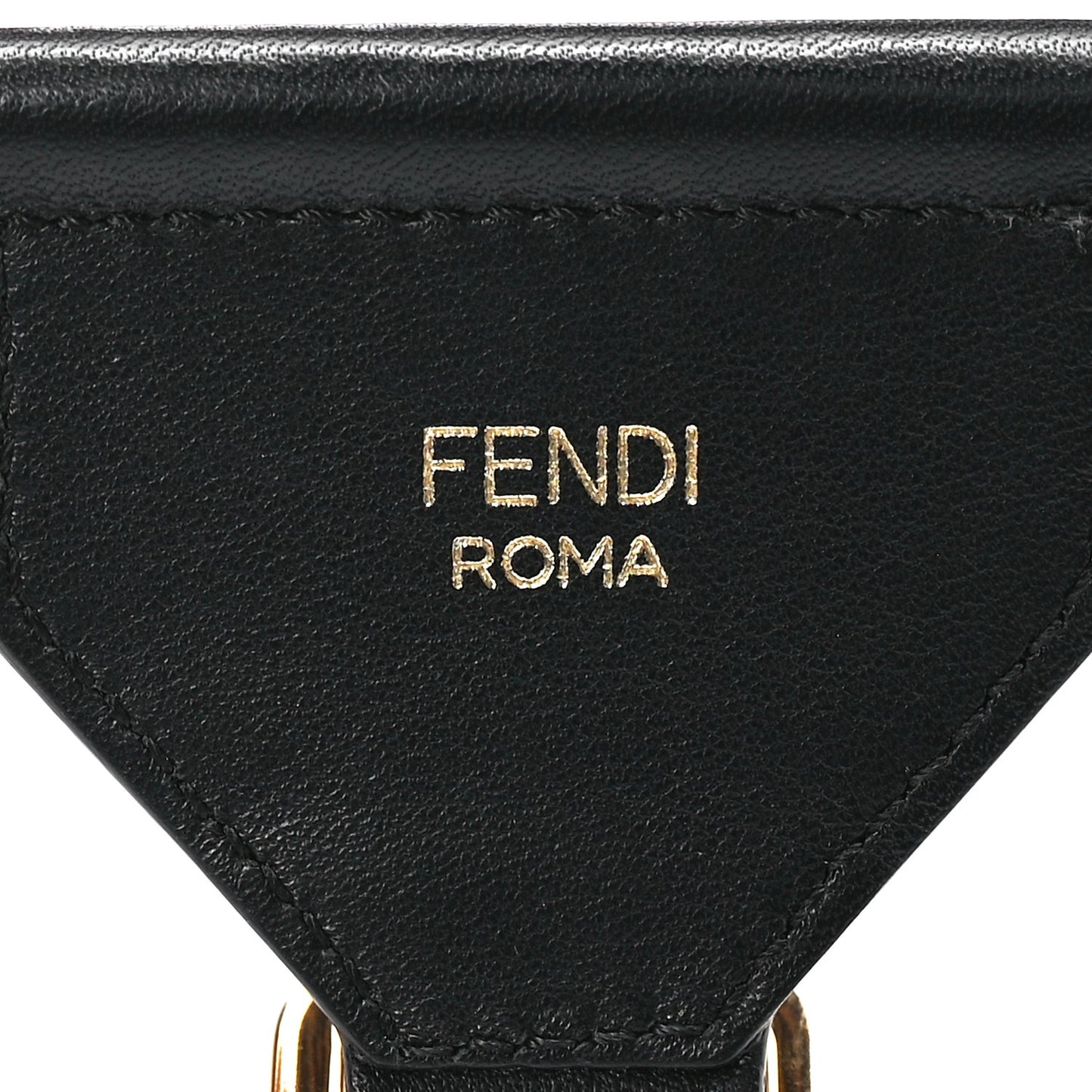 Ribbon Vitello Century FF 1974 Flat Studded Strap You Fango Marrone Ebano
