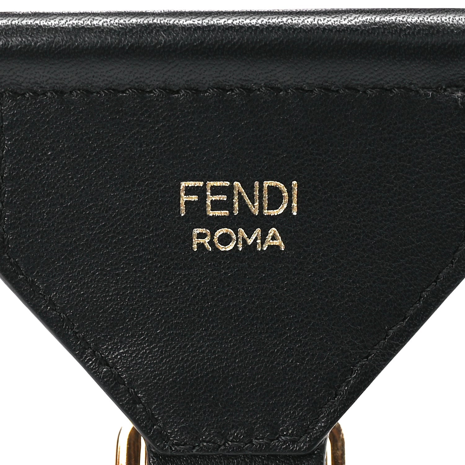 Fendi Ribbon Vitello Century FF 1974 Flat Studded Strap You Fango Marrone Ebano 4 of 4