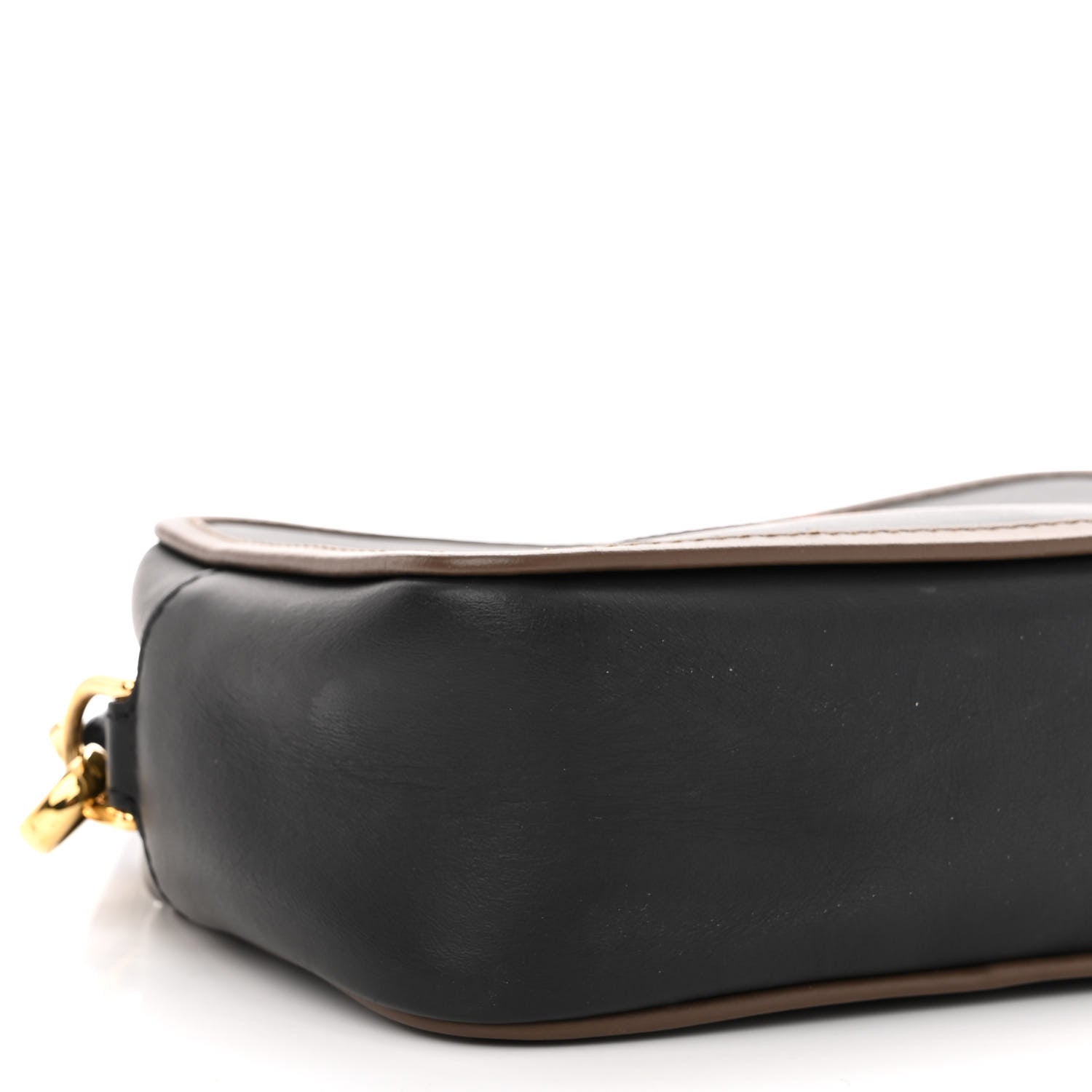 Fendi Vitello Century Matte Stamp Patch Bi-Color Mini Camera Case Black Maya Fragola 8 of 9