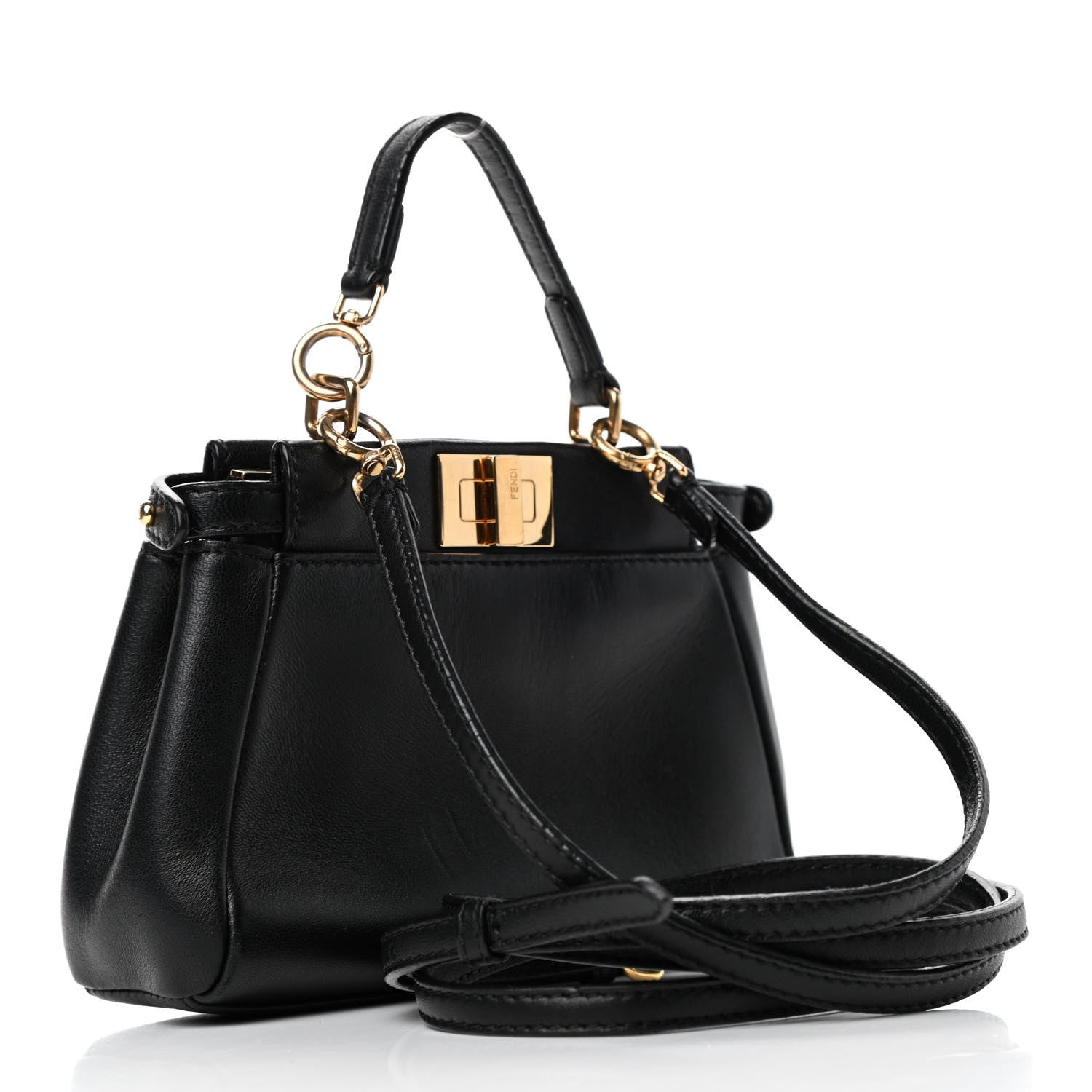 Fendi Nappa Micro Peekaboo Iconic Satchel Black 2 of 4