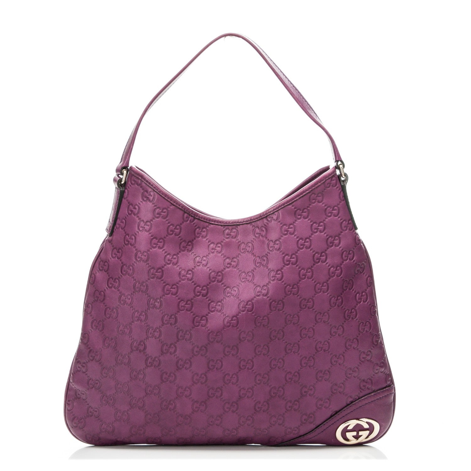 Gucci Guccissima Medium New Britt Hobo Purple 1 of 7
