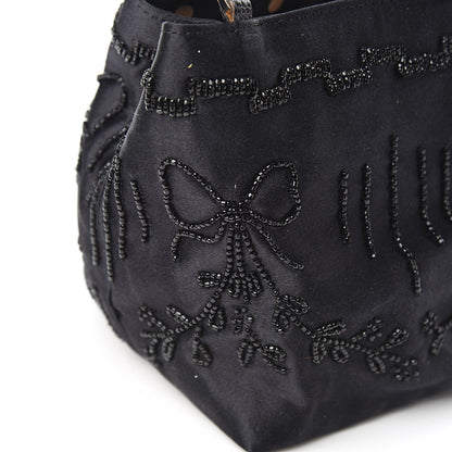 Valentino Garavani Satin Sequin Embellished Micro Shopping Bag Black 9 of 13