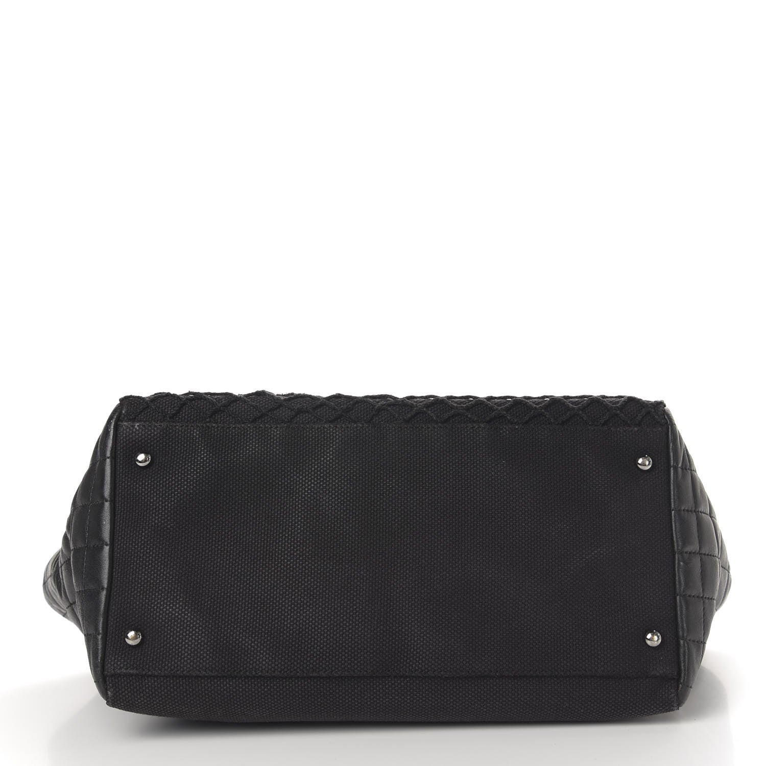 Chanel Lambskin Canvas Chocolate Bar CC Shopping Tote Black 12 of 14