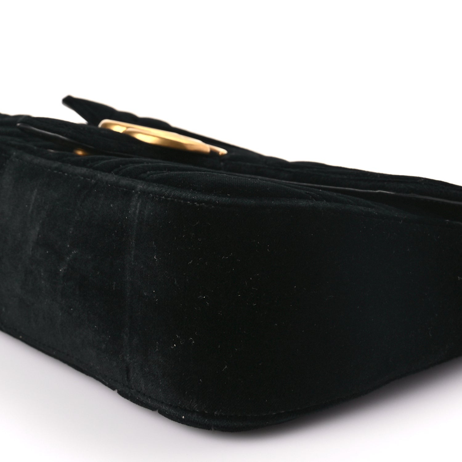 Gucci Velvet Matelasse Small GG Marmont Shoulder Bag Black 9 of 9