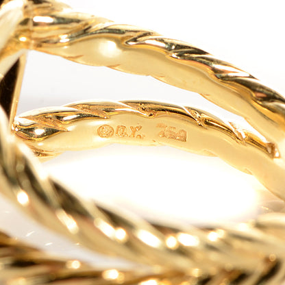 David Yurman 18k Yellow Gold Black Onyx Pave Diamond 15mm Cushion On Point Ring 7 4 of 6