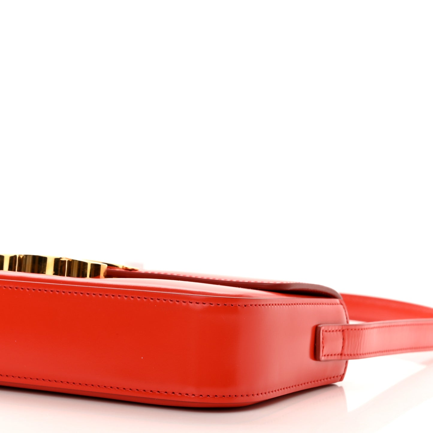 Shiny Calfskin Triomphe Shoulder Bag Bright Red