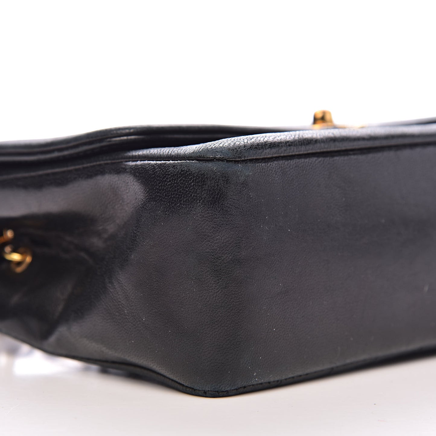 Lambskin Horizontal Vertical Quilted Small Single Flap Black