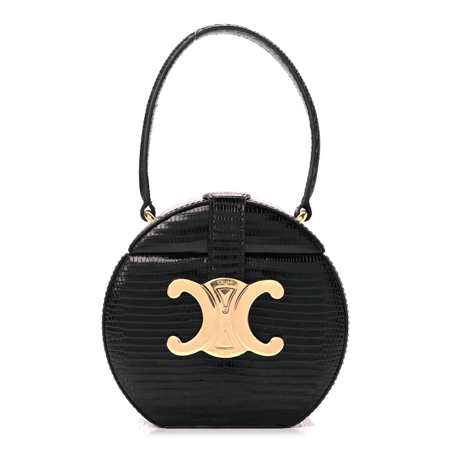 Celine Lizard Round Box Triomphe Black 1 of 9