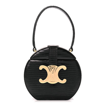 Celine Lizard Round Box Triomphe Black 1 of 9