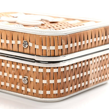 Chanel Raffia Calfskin CC Filigree Vanity Case White 11 of 11