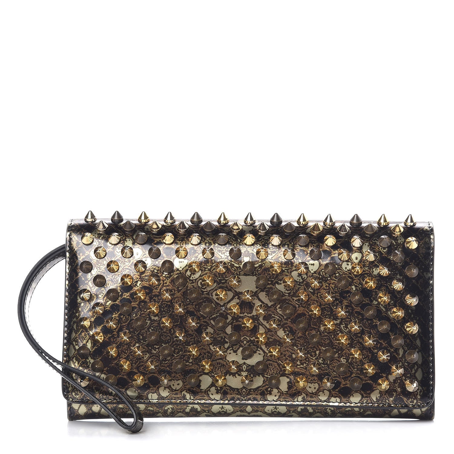 Christian Louboutin Patent Specchio Printed Macaron Flap Wallet Multi Metal 1 of 9