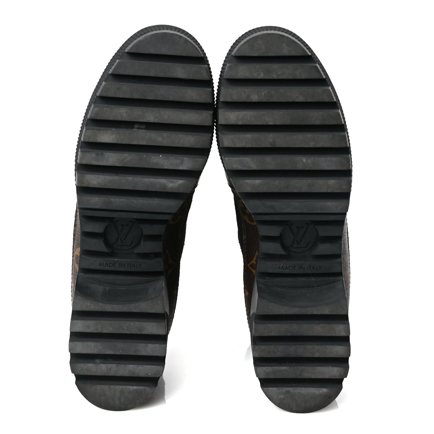 Suede Calfskin Monogram Laureate Platform Desert Boots 36.5 Black