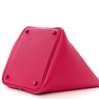 Hermes Taurillon Clemence Monochrome Picotin Lock 18 PM Rose Mexico 10 of 11