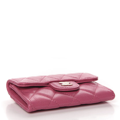 Chanel Caviar Quilted Flap Card Holder Wallet Pink 4 of 8