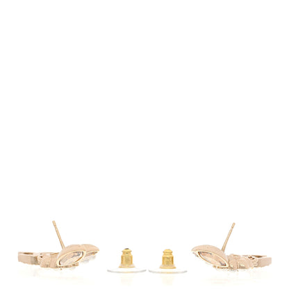 Chanel Pearl Crystal Drop CC Earrings Gold White 3 of 5