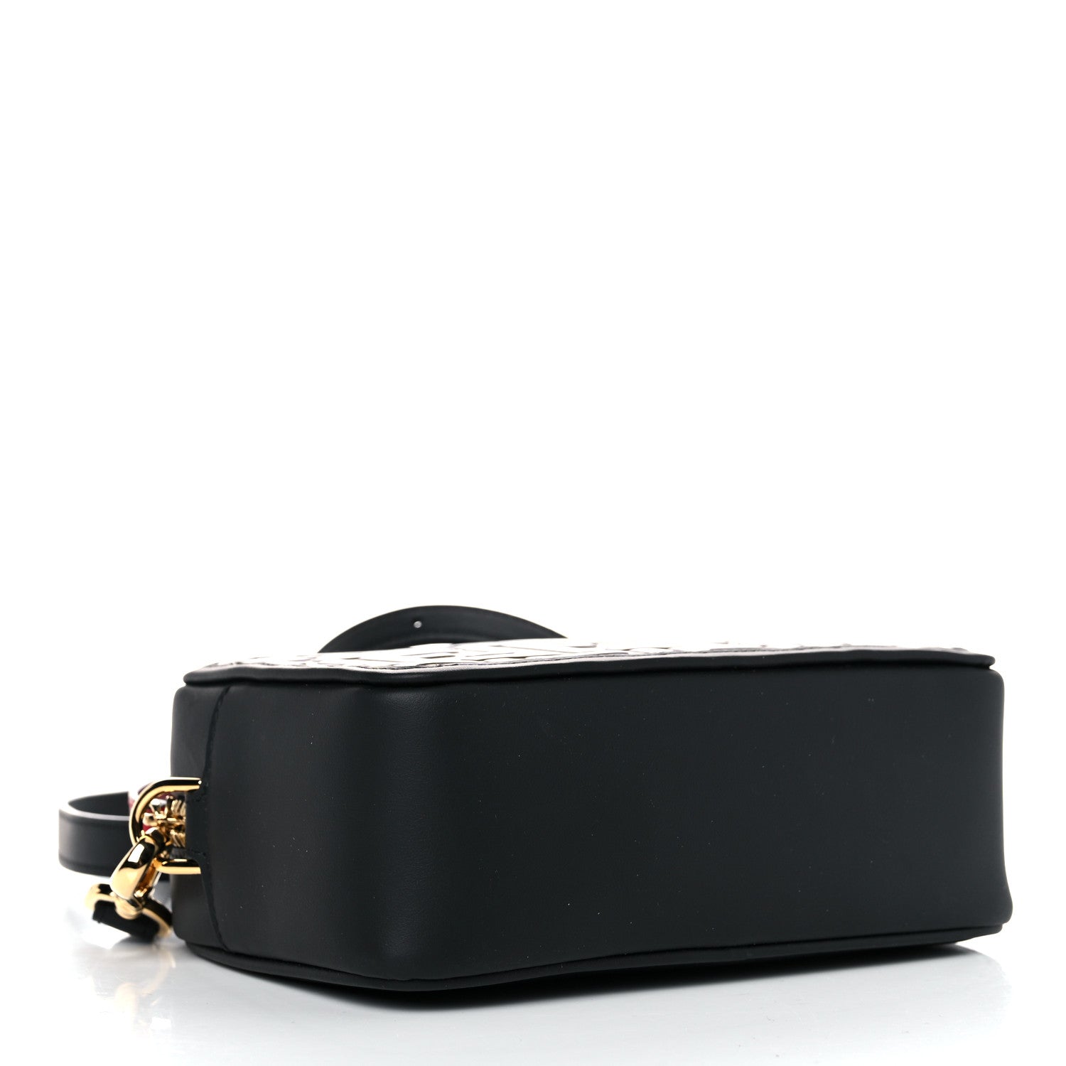 Fendi Vitello Century Bi-Color FF 1974 Embossed Mini Camera Case Maya Black 4 of 10