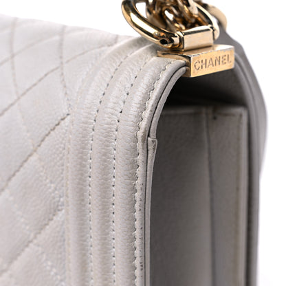 Chanel Caviar Quilted Medium Boy Flap Light Grey 17 of 20