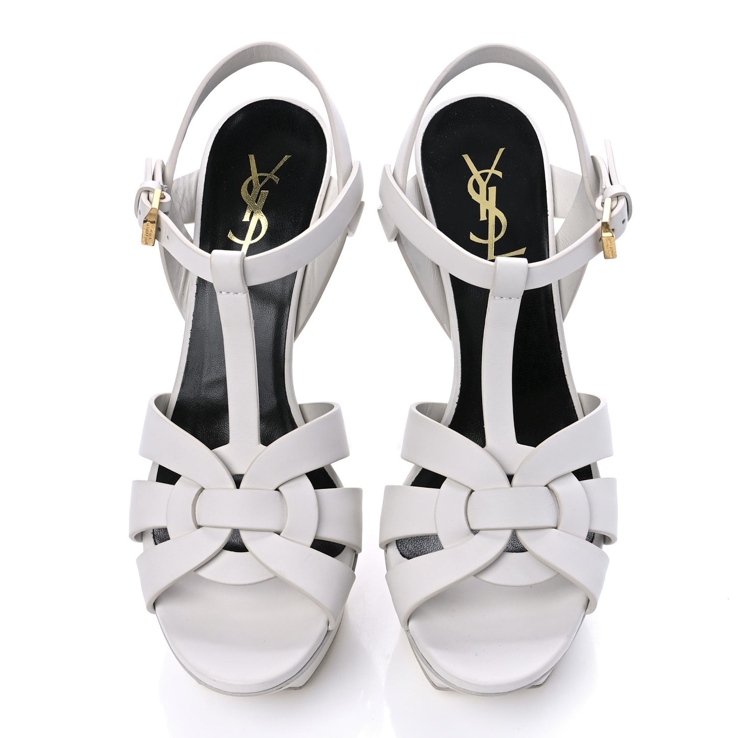 Calfskin Tribute 75 Platform Sandals 38.5 White