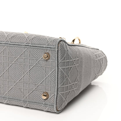 Christian Dior Canvas Embroidered Cannage Lady D-Lite Gray 8 of 8