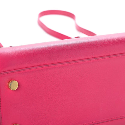 Saint Laurent Smooth Calfskin Small Cabas Monogram Fuchsia 8 of 8