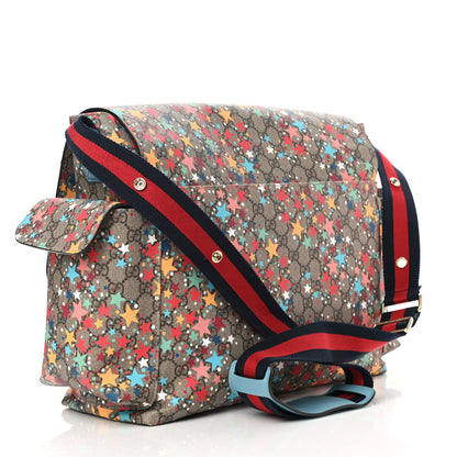 Gucci GG Supreme Monogram Star Print Diaper Bag Blue Multicolor 4 of 11