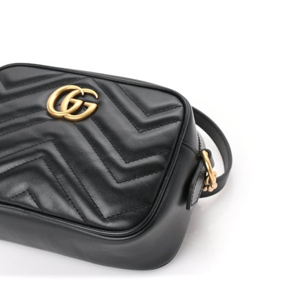 Gucci Calfskin Matelasse Mini GG Marmont Chain Shoulder Bag  Black 8 of 8