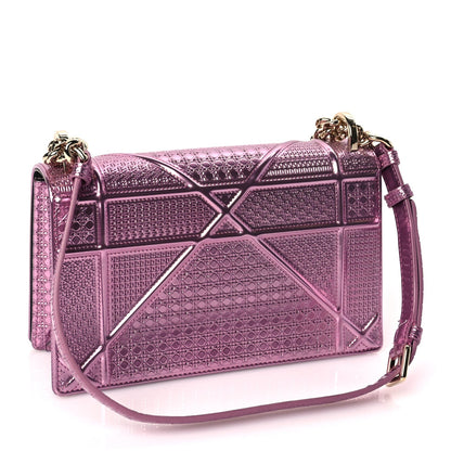 Christian Dior Metallic Patent Micro-Cannage Small Diorama Flap Bag Hyper Pink 2 of 8
