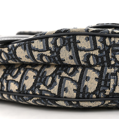 Christian Dior Oblique Saddle Bag With Strap Blue 10 of 11