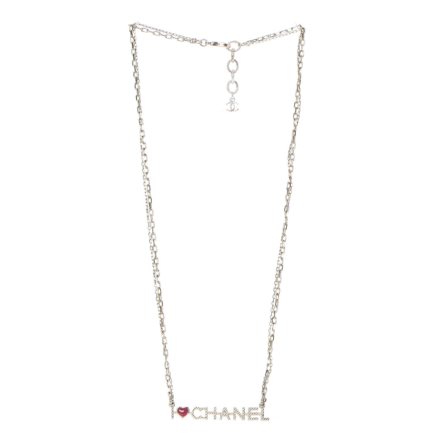 Chanel Chain I Heart Necklace Gold 3 of 6
