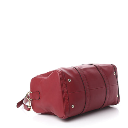 Gucci Calfskin Microguccissima Trim Medium Boston Raspberry Red 5 of 12